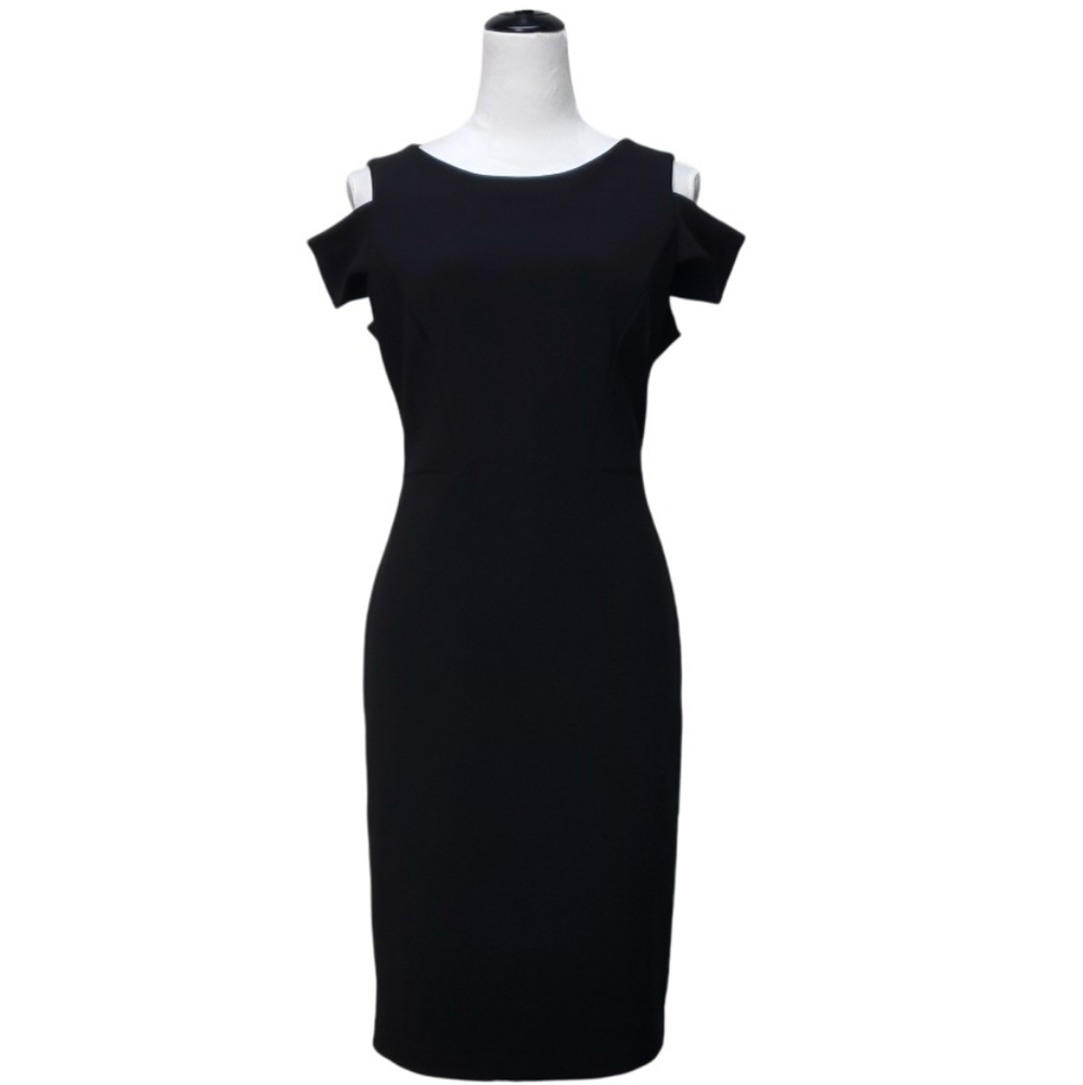 Vince Camuto Black Cold Shoulder Sheath Dress Size 10